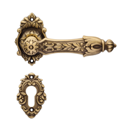 Arcadia Door Handle on rose - Gold Plat
